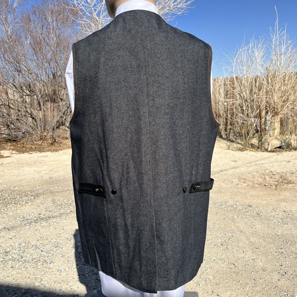 2 Piece denim Suit New With Tags Men (42L) double breast tuxedo cowboy IL CANTO - Picture 12 of 16